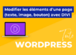 Modifier les éléments d’une page (texte, image, bouton) avec DIVI